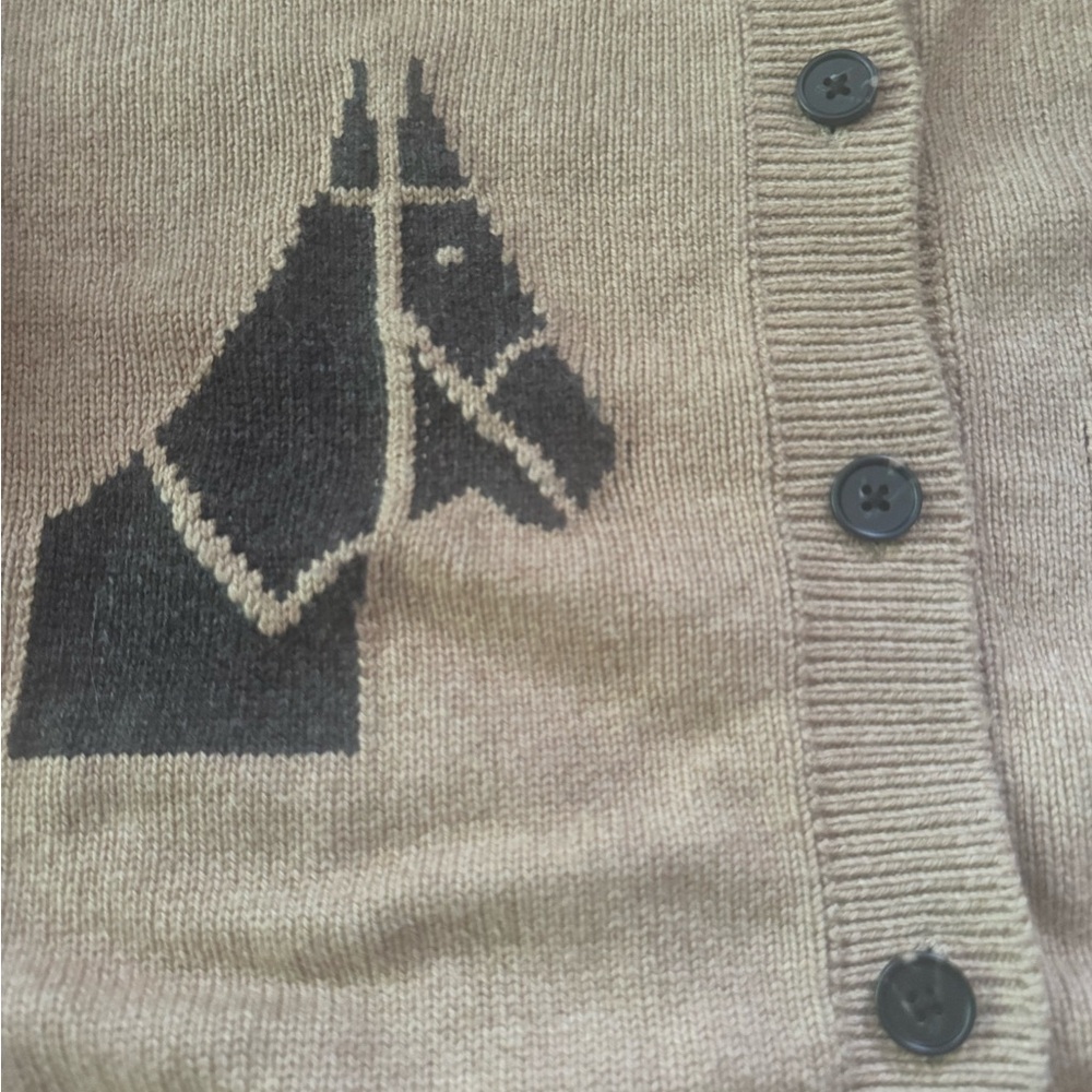 Rails XS Camel and Dark Brown Horse-Pattern Button Cardigan - Picture 9 of 9